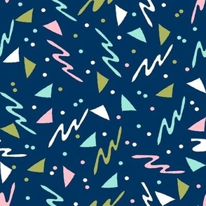 90s // navy retro 80s 90s rad fabrics pastel navy design surf skate fabric