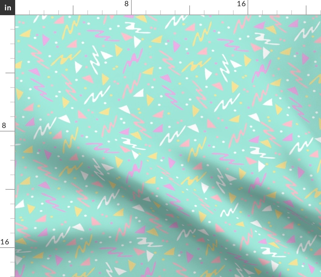 90s // rad retro pastel mint 80s 90s fabric abstract kids surf skate fabrics