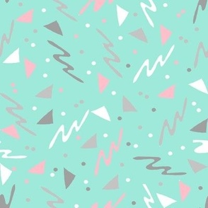 90s // rad retro 80s 90s fabric abstract pink mint and grey fabrics