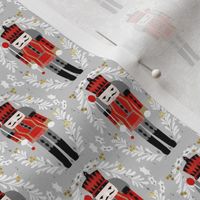 nutcracker christmas // grey red black nutcracker fabric christmas holiday design