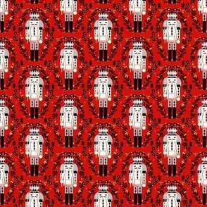 nutcracker christmas //red and black fabrics folk design xmas holiday fabrics