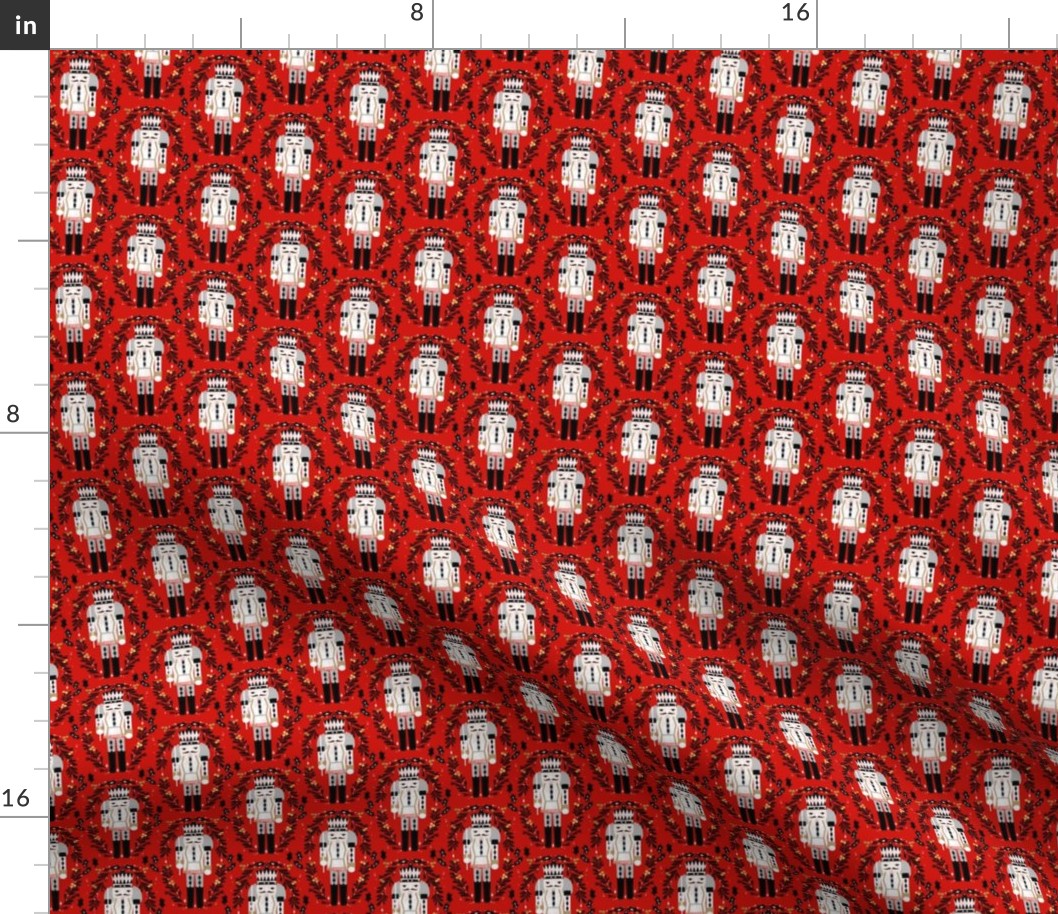 nutcracker christmas //red and black fabrics folk design xmas holiday fabrics