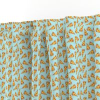 pizza // light blue pastel small version small mini pizza food fabric