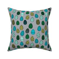 easter eggs // grey and turquoise easter egg fabric spring boys easter fabric