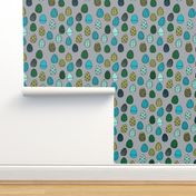 easter eggs // grey and turquoise easter egg fabric spring boys easter fabric