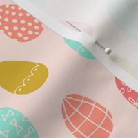 easter eggs // coral mint and gold easter eggs spring fabric easter bunnies easter design