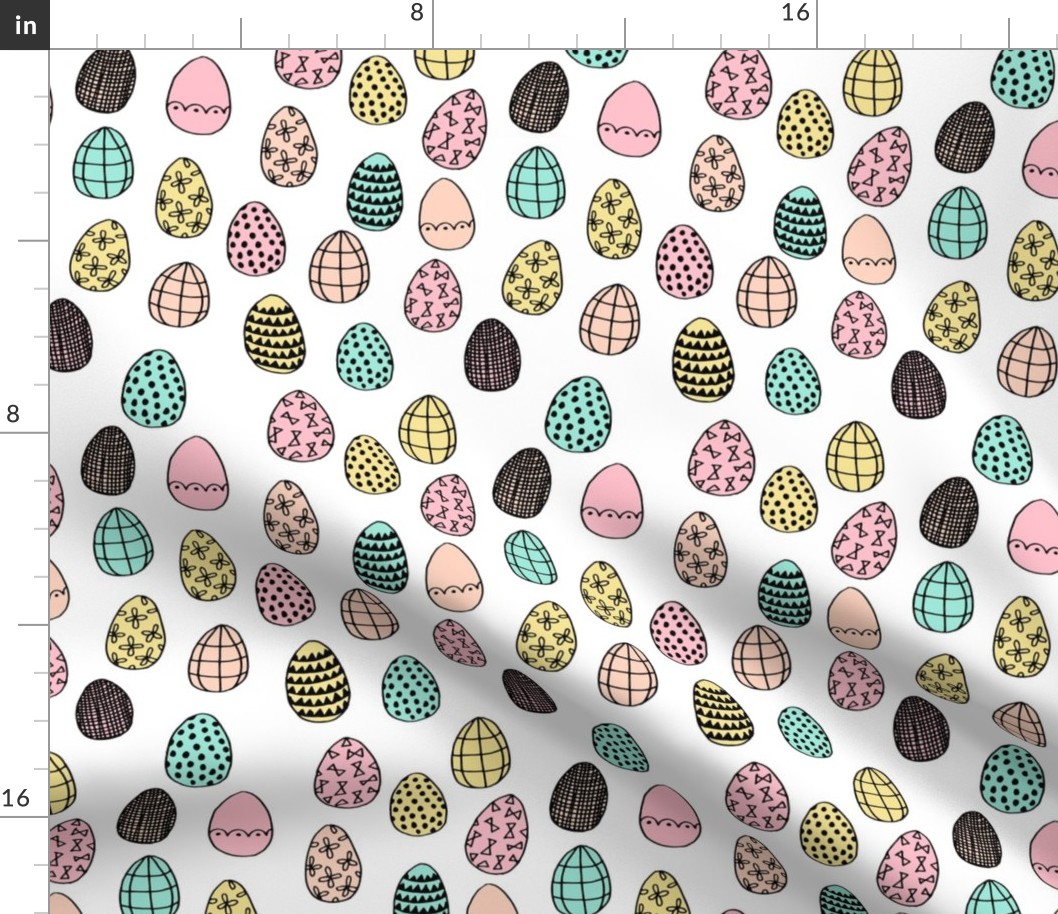 easter eggs // pastel pink yellow mint pastel spring fabric cute spring design andrea lauren fabric