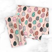 easter eggs // coral mint pink easter fabric easter eggs fabric pastels pastel design egg fabric