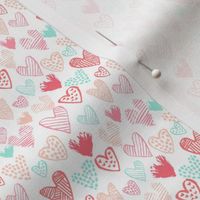 hearts - mini valentines fabric mini hearts cute micro print