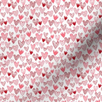 hearts - mini valentines fabric mini hearts cute micro print
