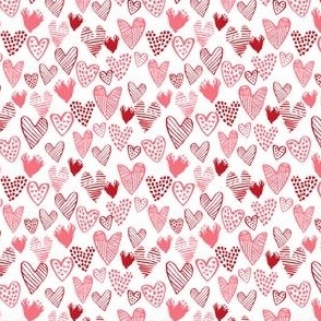 hearts - mini valentines fabric mini hearts cute micro print