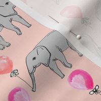 elephant balloon baby print cute elephant design nursery elephant fabric blush