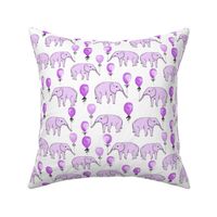 elephant balloon baby print cute elephant design nursery elephant fabric purple