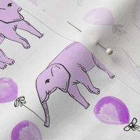 elephant balloon baby print cute elephant design nursery elephant fabric purple