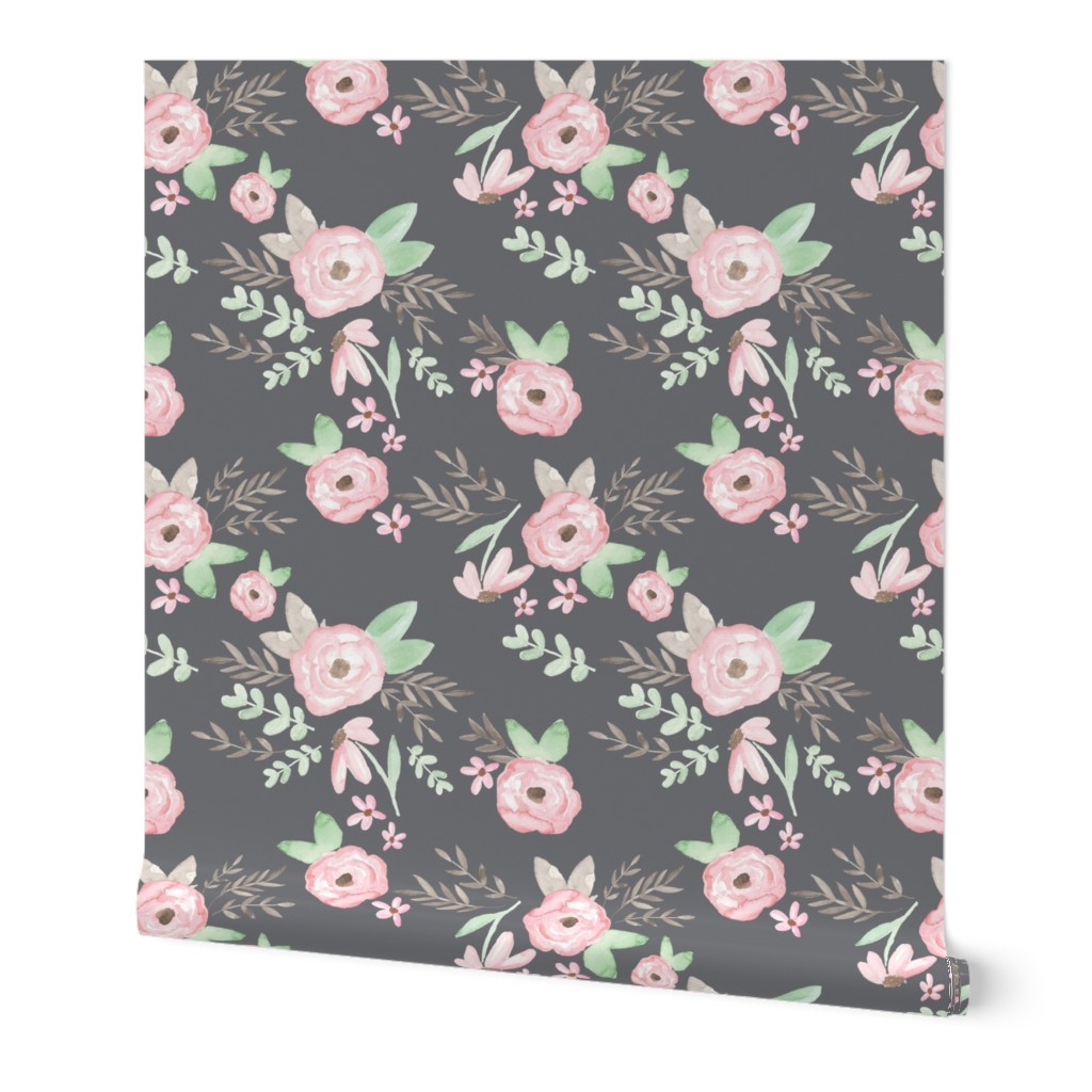 Charlotte Floral Charcoal