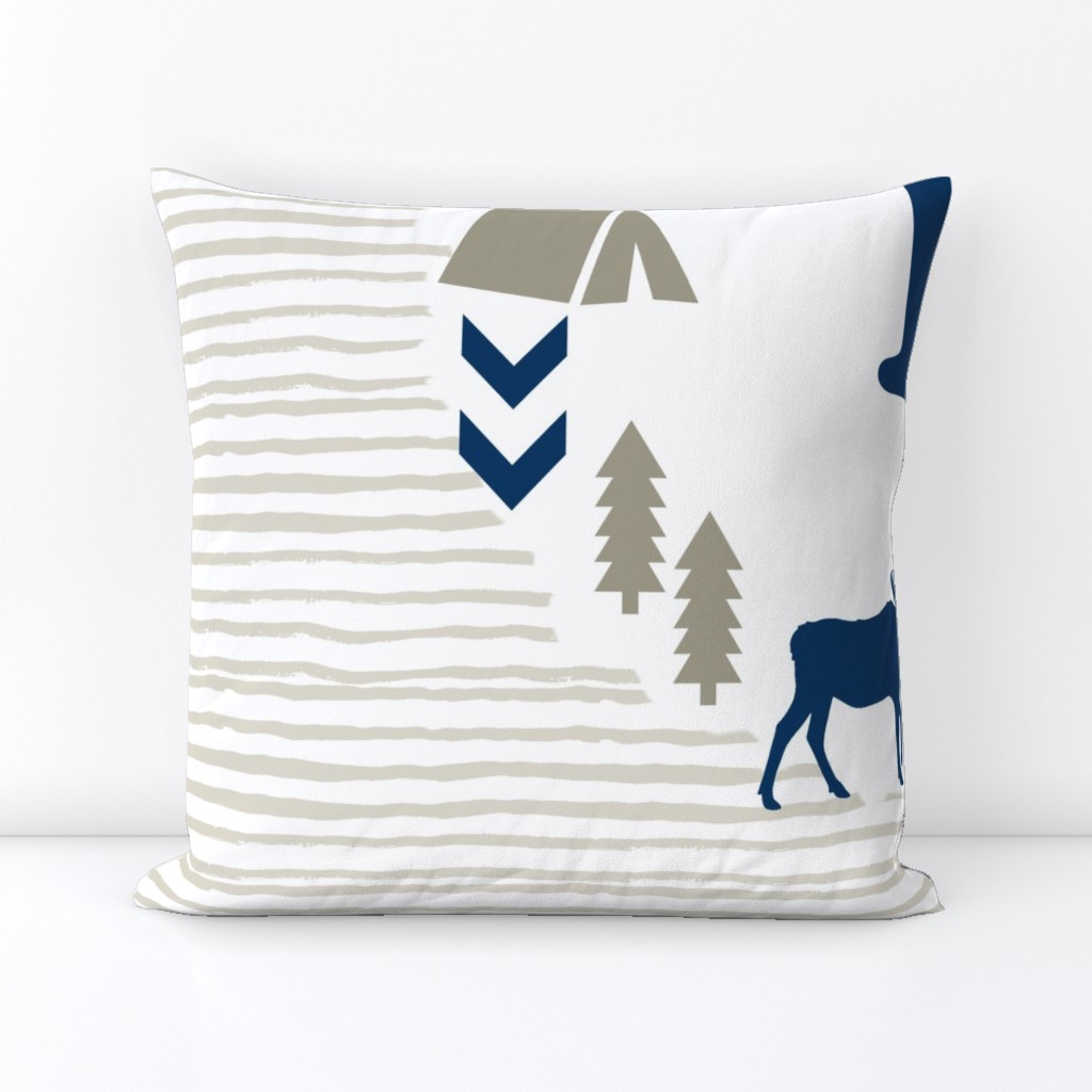 letter l monogram boys nursery taupe and navy