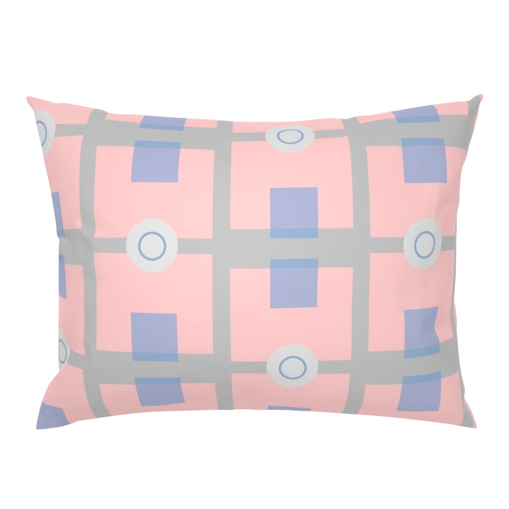 Pink  Blue and Grey Geometric