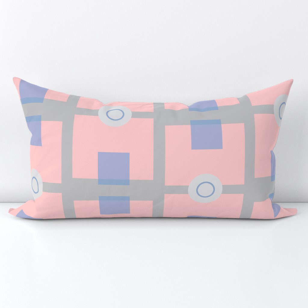Pink  Blue and Grey Geometric