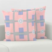Pink  Blue and Grey Geometric