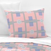 Pink  Blue and Grey Geometric