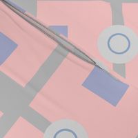 Pink  Blue and Grey Geometric