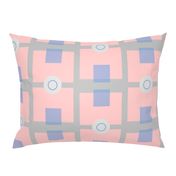 Pink  Blue and Grey Geometric