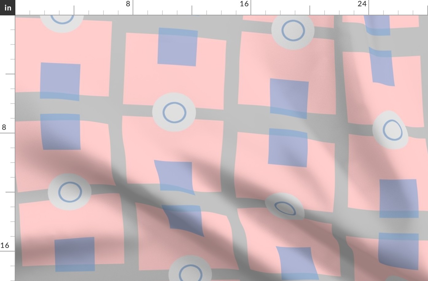 Pink  Blue and Grey Geometric