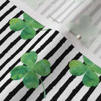 watercolor clover on stripes