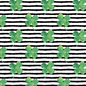 watercolor clover on stripes