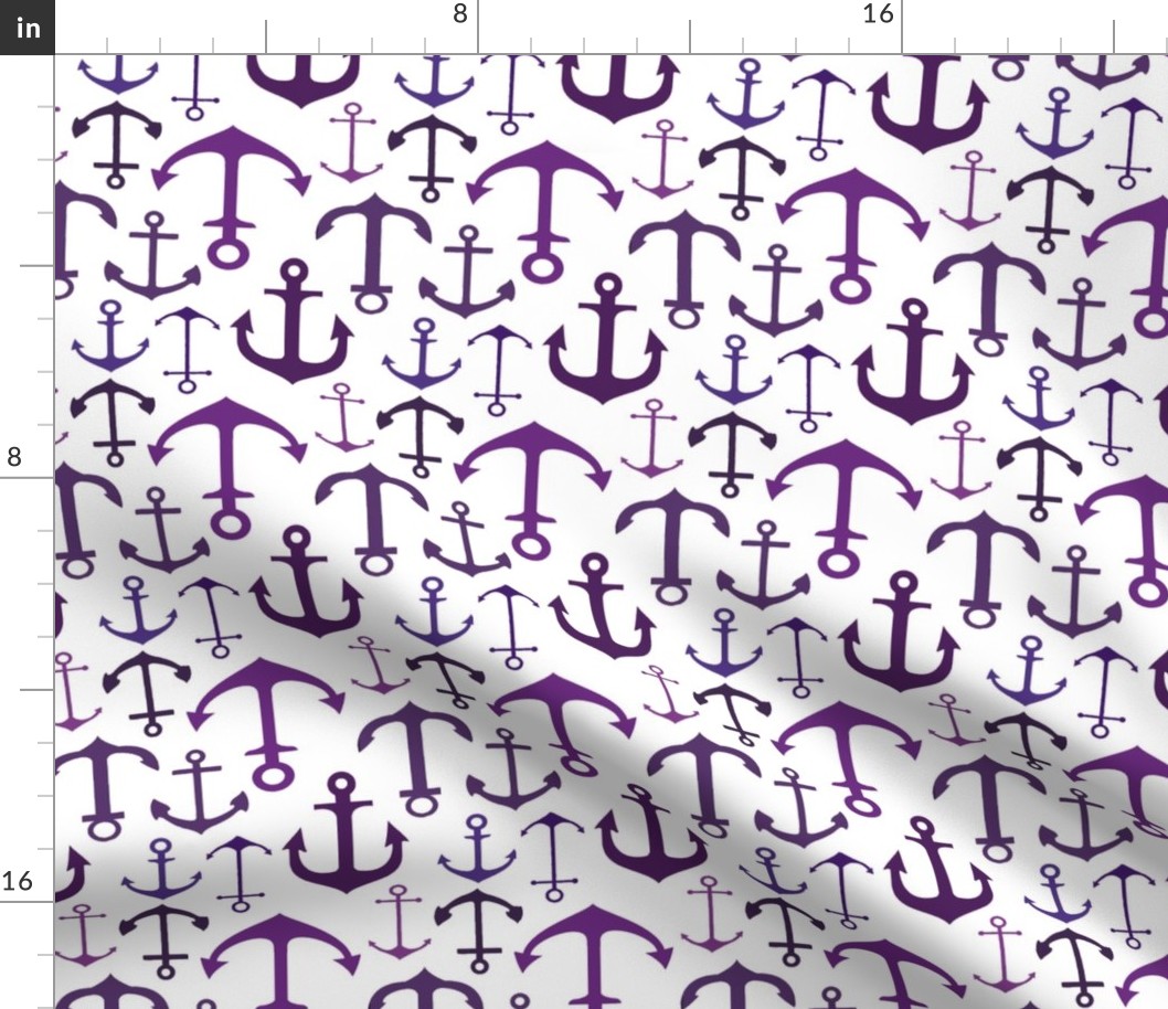 Purple Anchors // Vertical // Nautical Collection