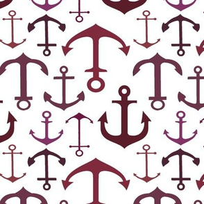 Red Anchors // Vertical // Nautical Collection