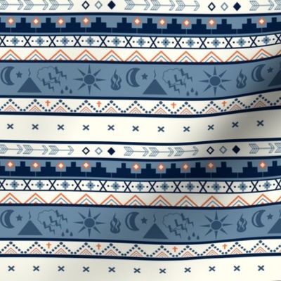  Arrow Tribal Stripe in Blue Navy Cream