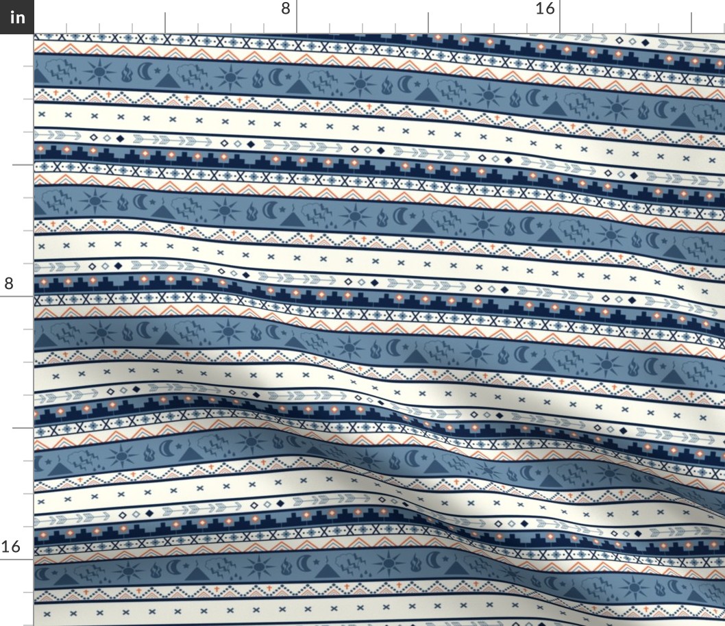  Arrow Tribal Stripe in Blue Navy Cream