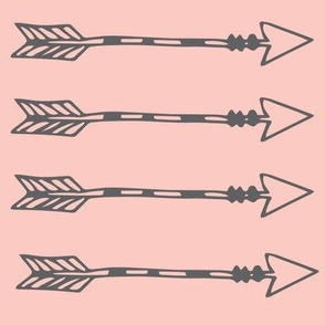 Tribal Arrows Grey on Blush Pink