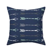 Tribal Arrows Boy Woodland - Navy Arrows - Mint Arrows - Grey Arrows