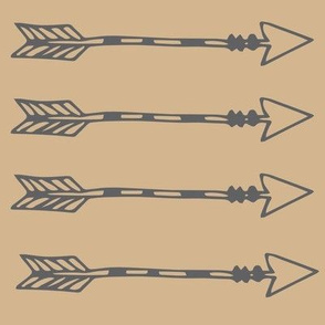 Tribal Arrows Grey On Tan