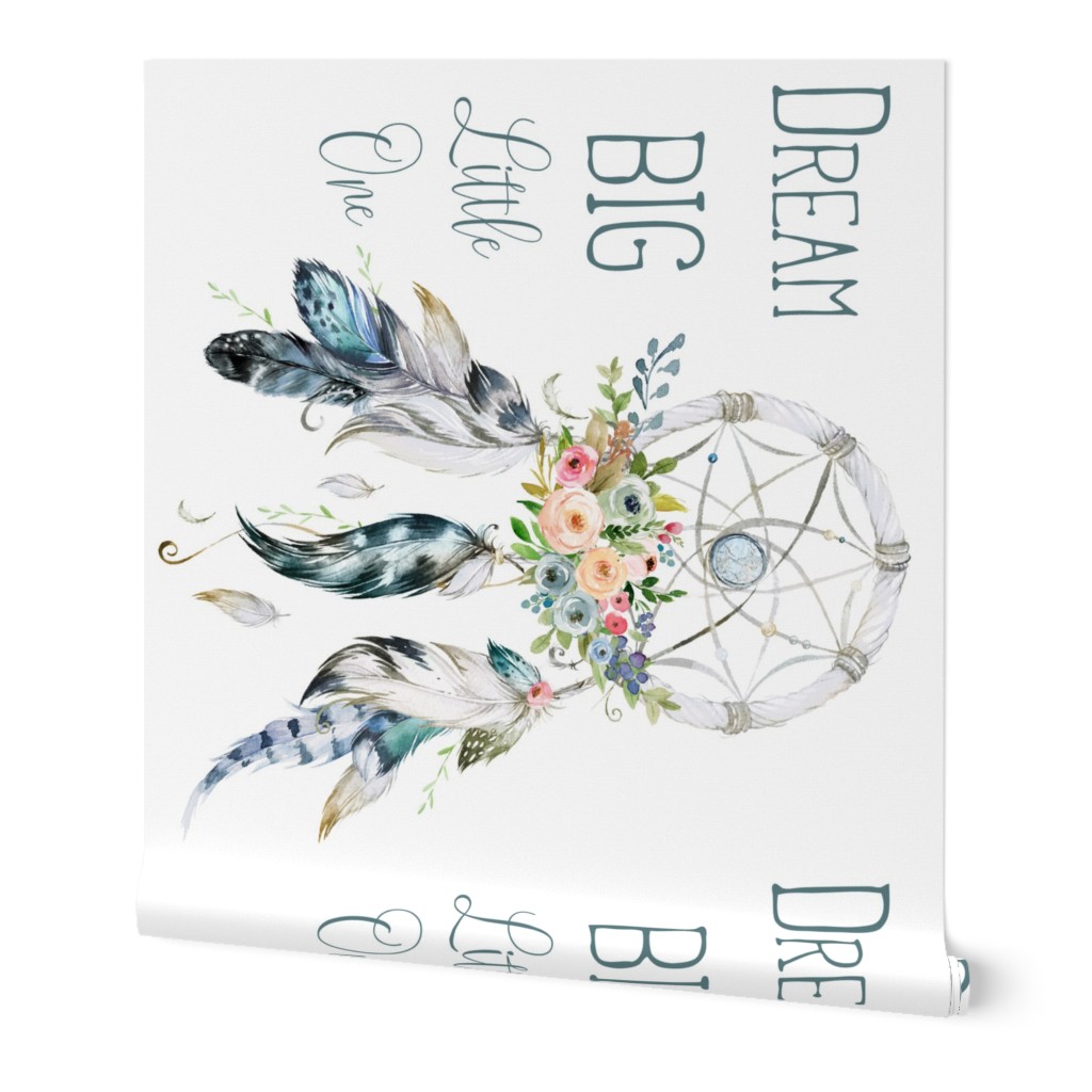 Dream Big Little One / White & Blue Dream Catcher 90 degrees