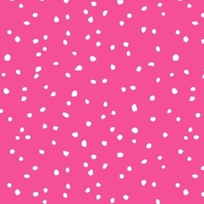 CONFETTI DOTS Hot Pink and White