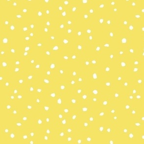 CONFETTI DOTS Lemon Yellow and White