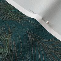 Peacock feathers on teal