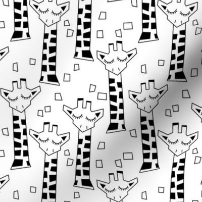 geometric giraffes black and white