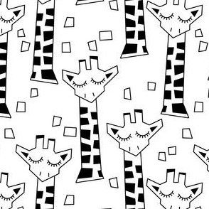 geometric giraffes black and white