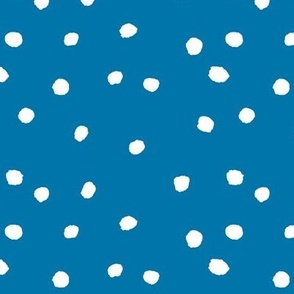 COTTONBALL DOTS Blue and White 