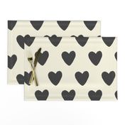 Black and Cream Oversized hearts