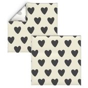 Black and Cream Oversized hearts