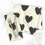 Black and Cream Oversized hearts