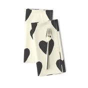 Black and Cream Oversized hearts