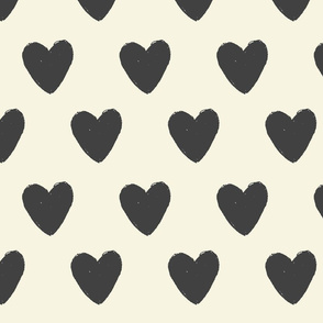 Black and Cream Oversized hearts