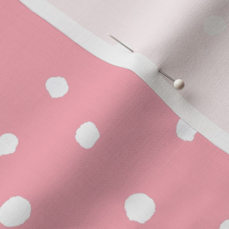 COTTON BALL DOTS Pink and White 