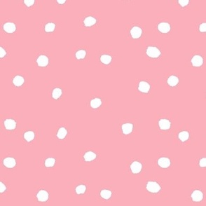 COTTON BALL DOTS Pink and White 